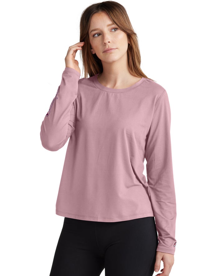 Champion Dame T-Shirts Beige - Soft Touch Cutout Long-Sleeve - Danmark OUJ-982063